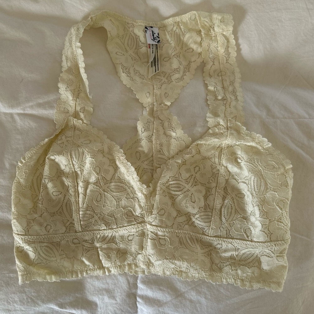 Free People Racerback lace bralette ivory